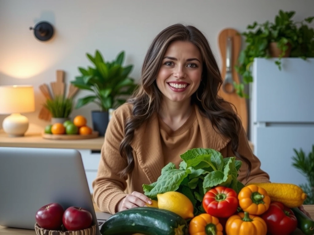Frau nimmt an einem Online-Workshop teil