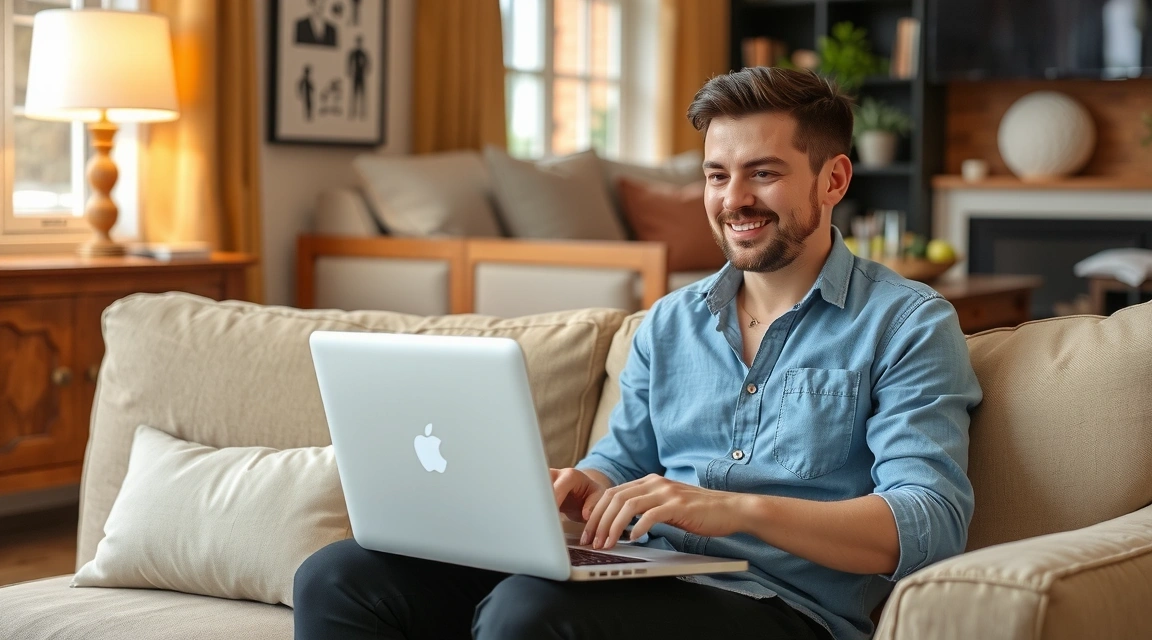 Person enjoying online consultation from home