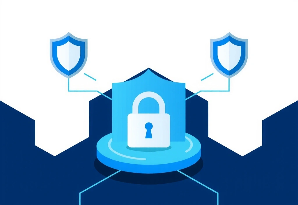 Datenschutz-Symbole, die Sicherheit und Privatsphäre darstellen